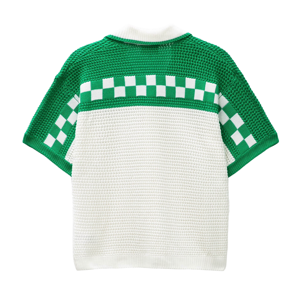 Casablanca 'Green Checker' Knit Button Shirt