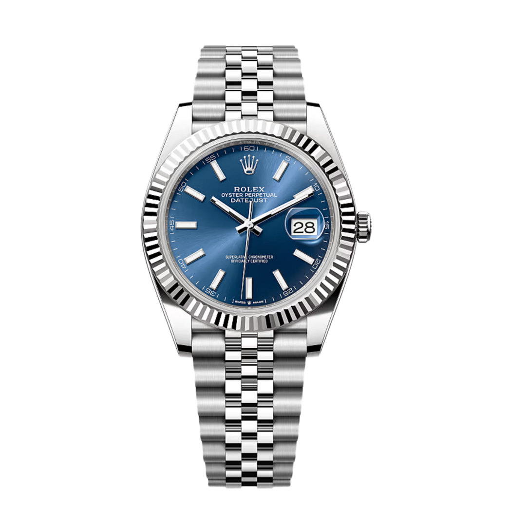 Rolex DateJust 'Blue Index' 41MM Fluted Jubilee Watch 2023 126334