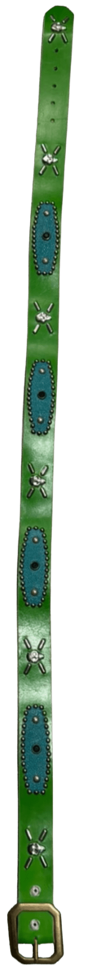 Studded 'Green Skull' Leather Belt