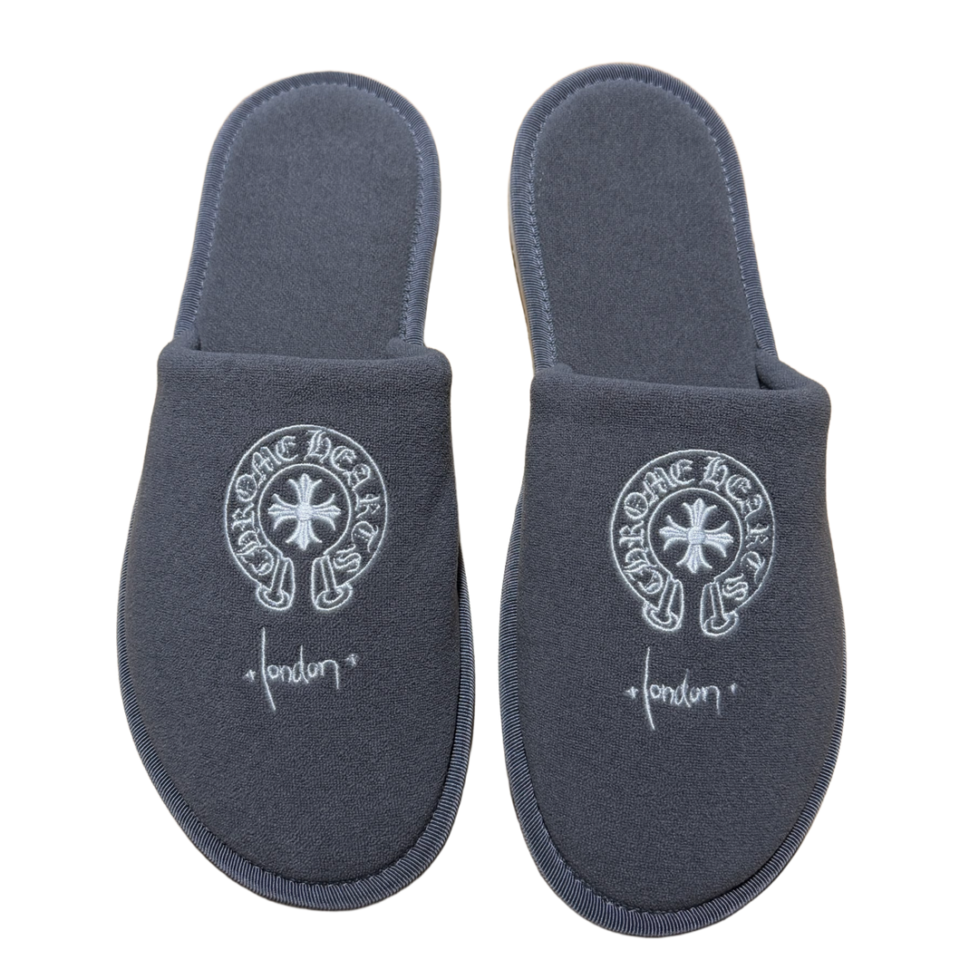 Chrome Hearts 'Dark Grey' London Hotel Slippers