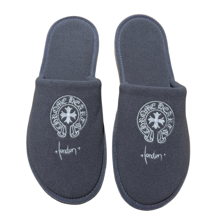 Chrome Hearts 'Dark Grey' London Hotel Slippers