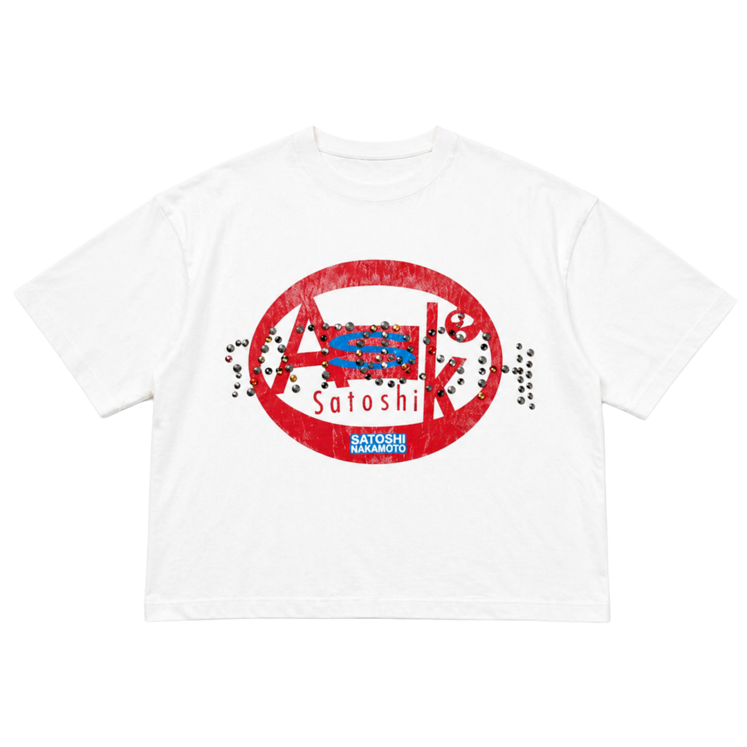 Satoshi Nakamoto 'Ask Satoshi' White Tee