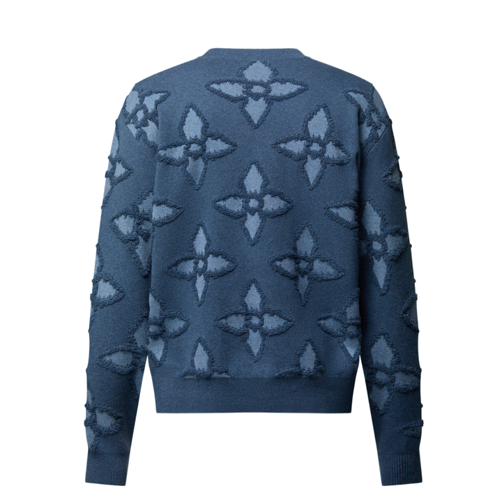 Louis Vuitton Textured Cotton Crewneck Indigo