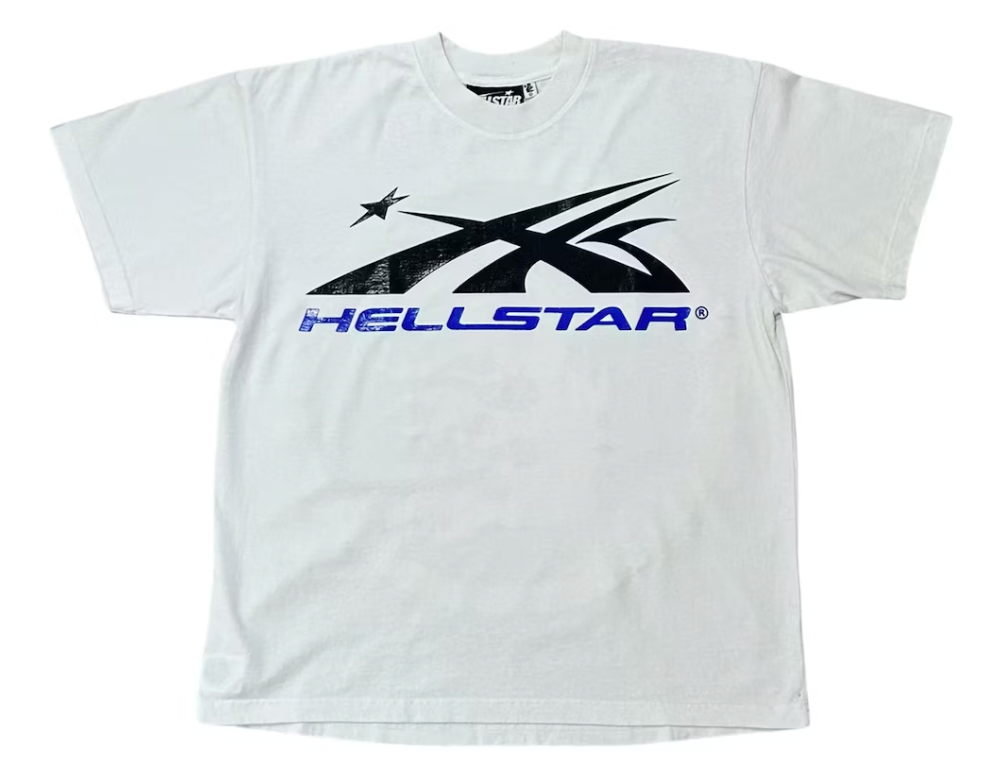 Hellstar 'Sport Logo' Gel White/Blue Tee