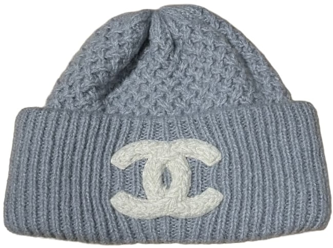 Chanel 'Grey/Beige' Cashmere Cloche Beanie