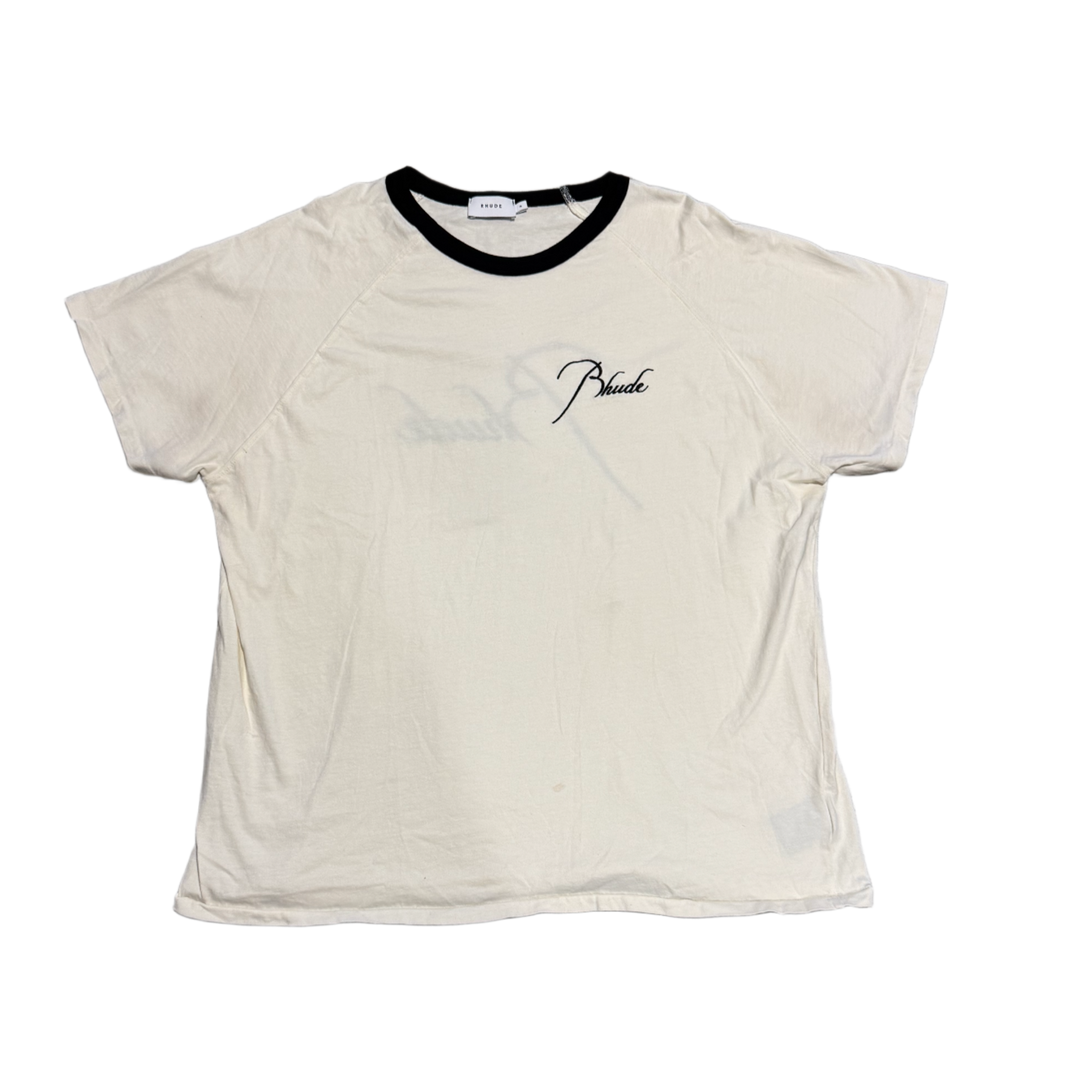 Rhude 'Raglan Logo' Cream Tee