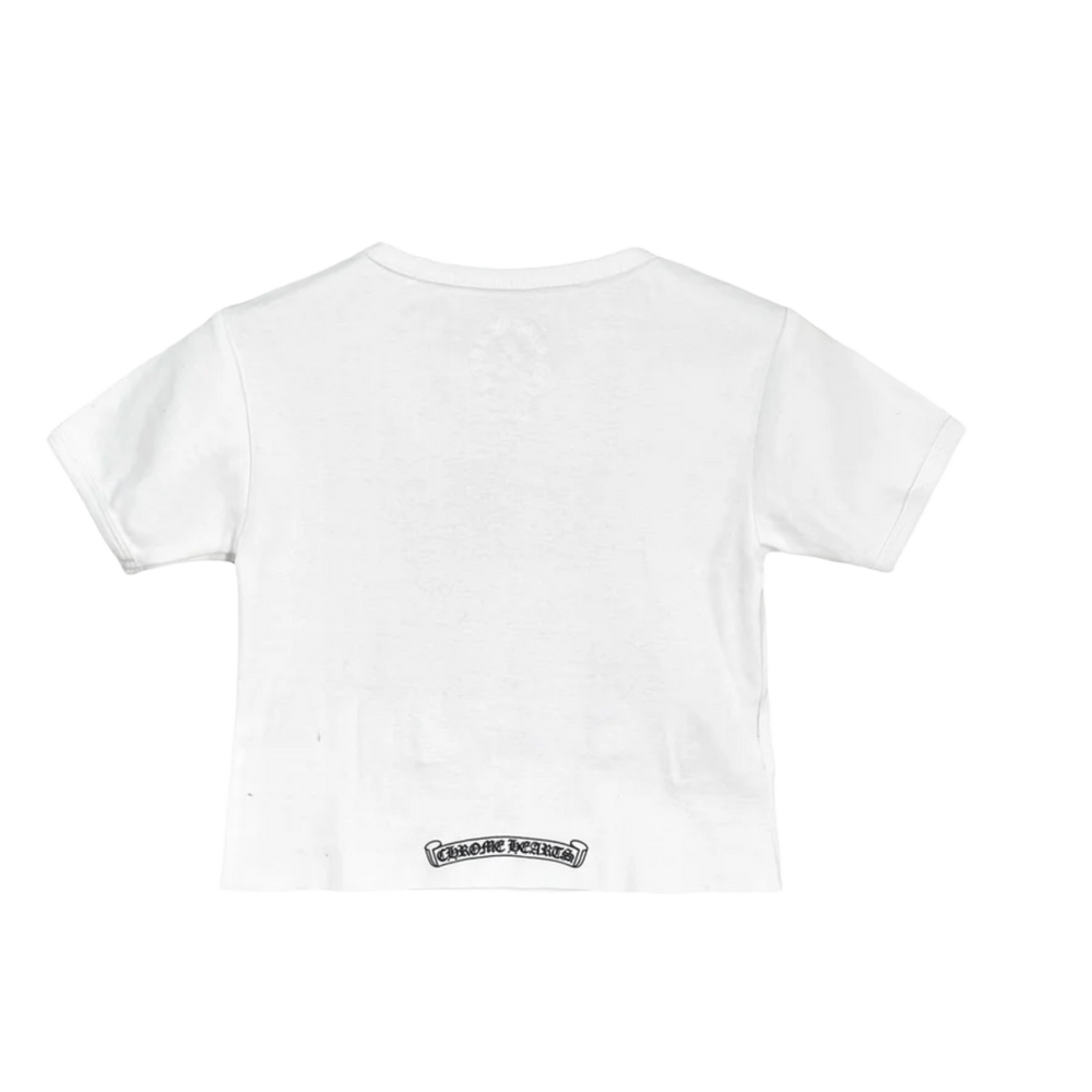 Chrome Hearts Women's 'New York Vine Heart' Cropped White Tee