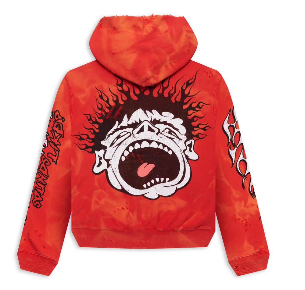 Hellstar Records Lava Wash Red Hoodie