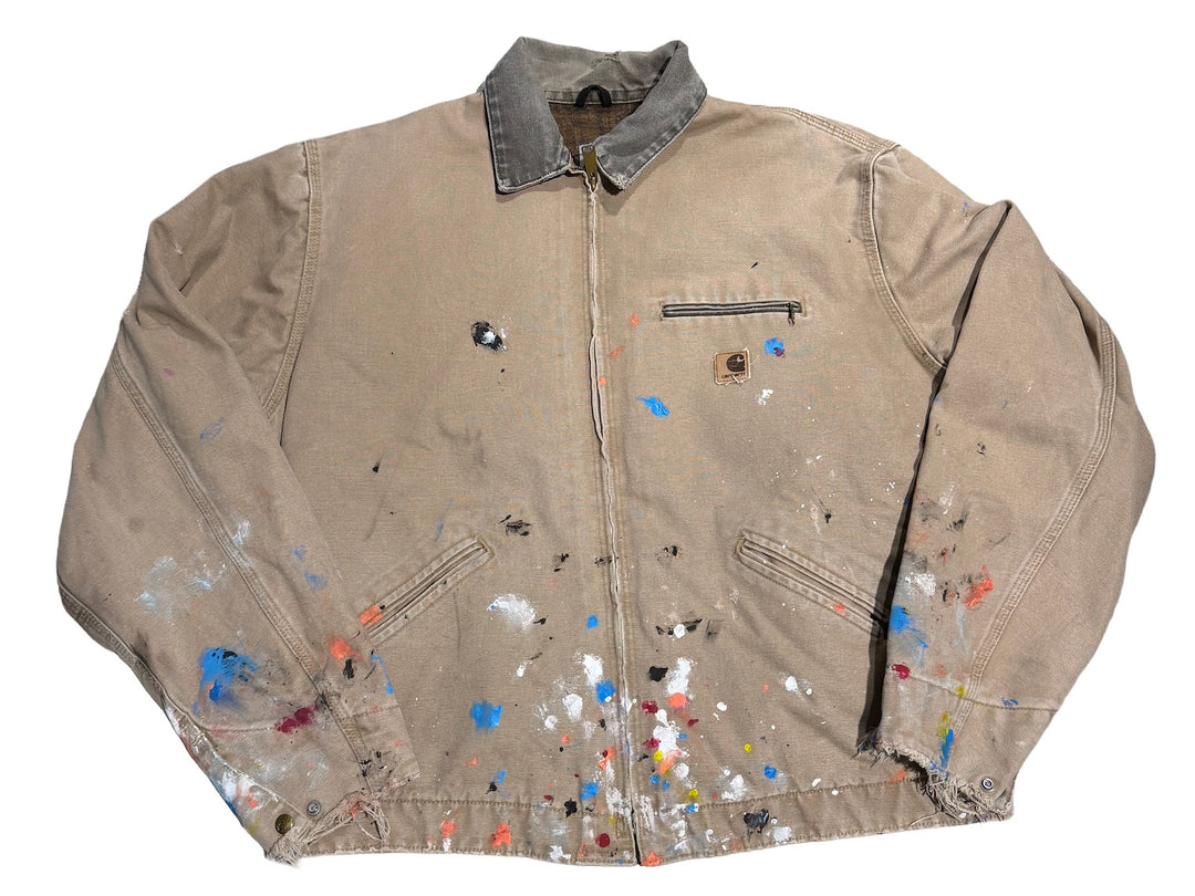 Carhartt 'Paint Splatter' Tan Vintage Work Jacket