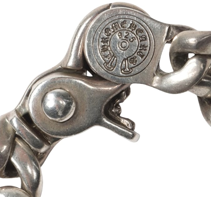 Chrome Hearts 'Silver' Cross Clasp Cuban Link Bracelet