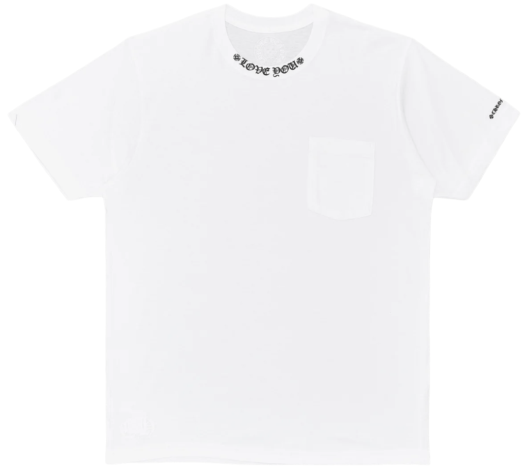 Chrome Hearts 'Neck Logo Love You' White Pocket Tee