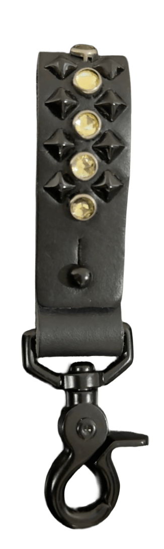 Studded Leather Keychain &