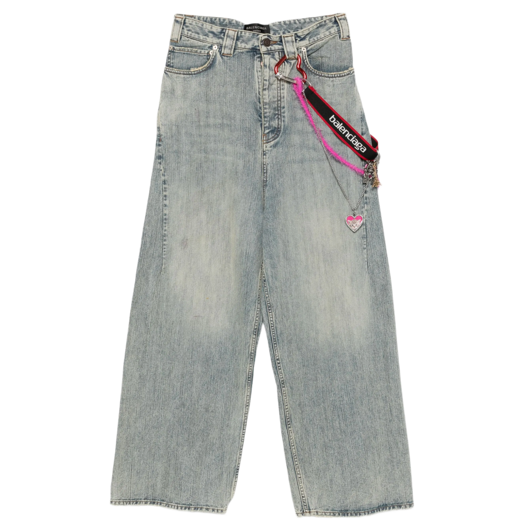 Balenciaga 'Chain-Embellished' Blue Jeans