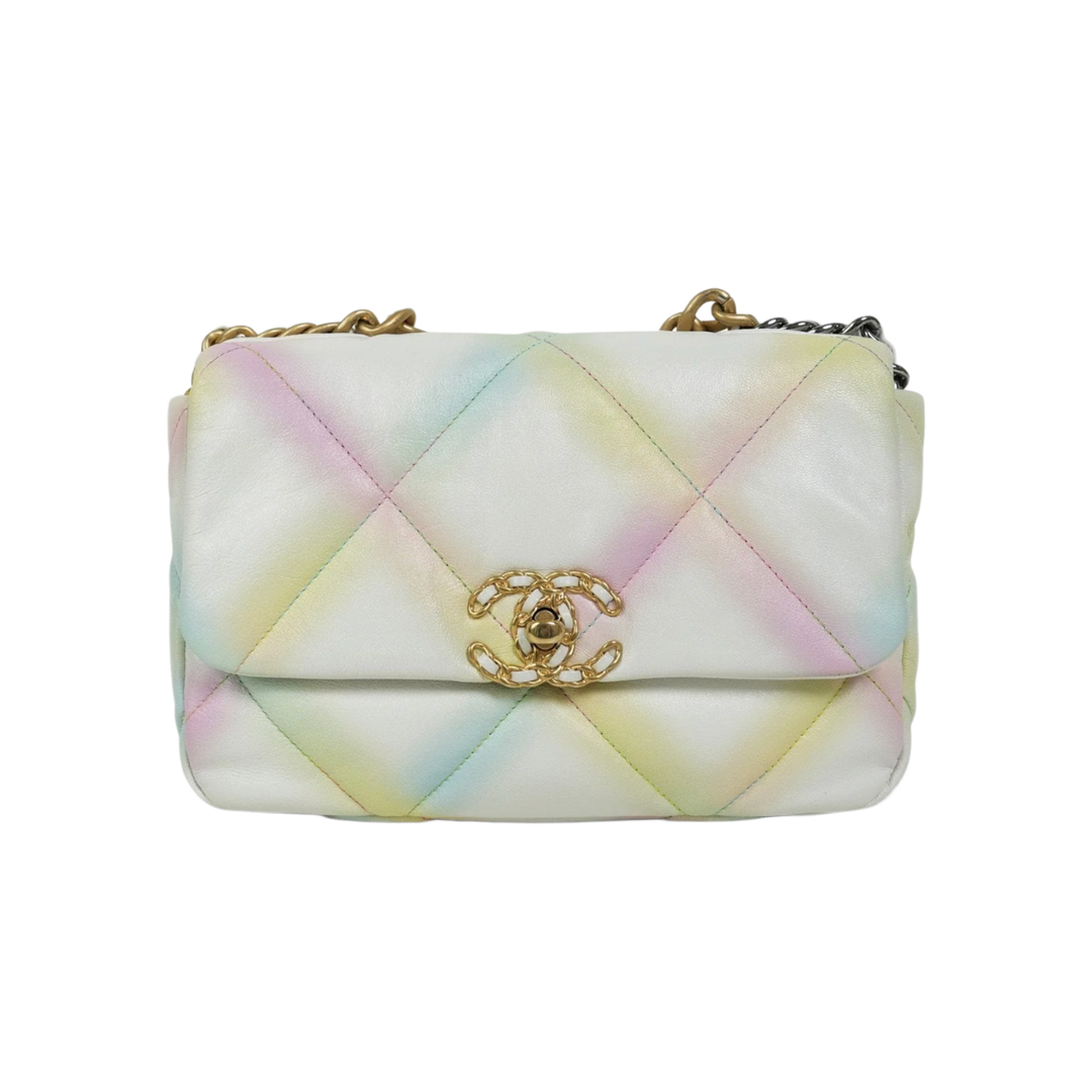 Chanel 'Rainbow' Goatskin Quilted 19 Flap Bag
