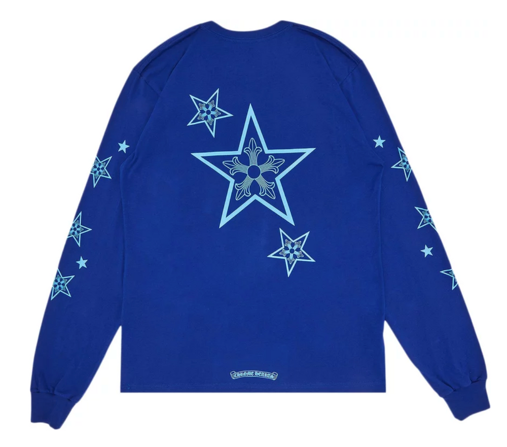 Chrome Hearts Pocket Logo 'Blue Stars' Long Sleeve