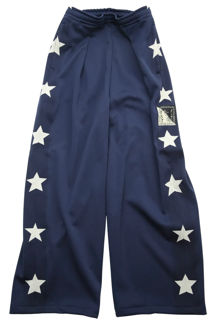 Kapital 'Stuntman & Woman' Navy Flared Track Pants