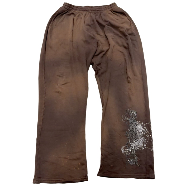 Bossi 'Skull & Bones' Washed Brown Sweatpants