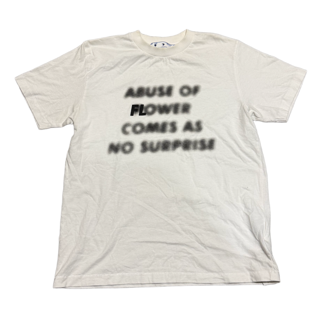 Off-White 'Abuse of Flower' White Tee