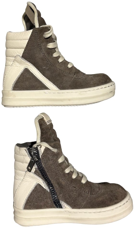 Rick Owens 'Grey' Suede High Top Sneaks
