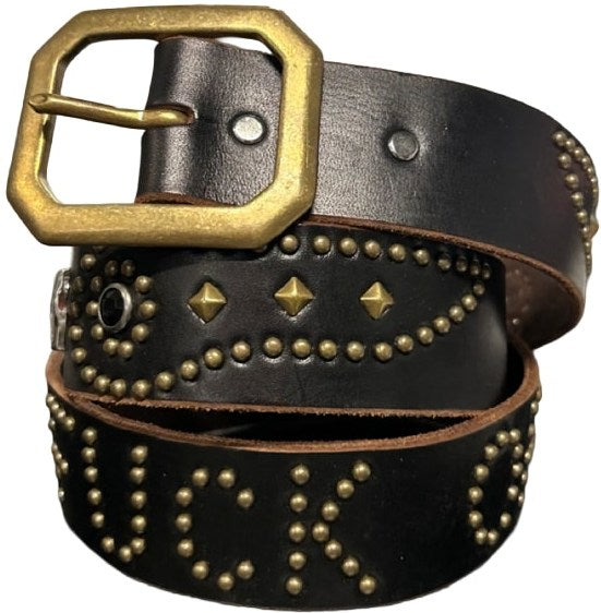 Studded 'Black Gem Skull' Fuck Off Belt