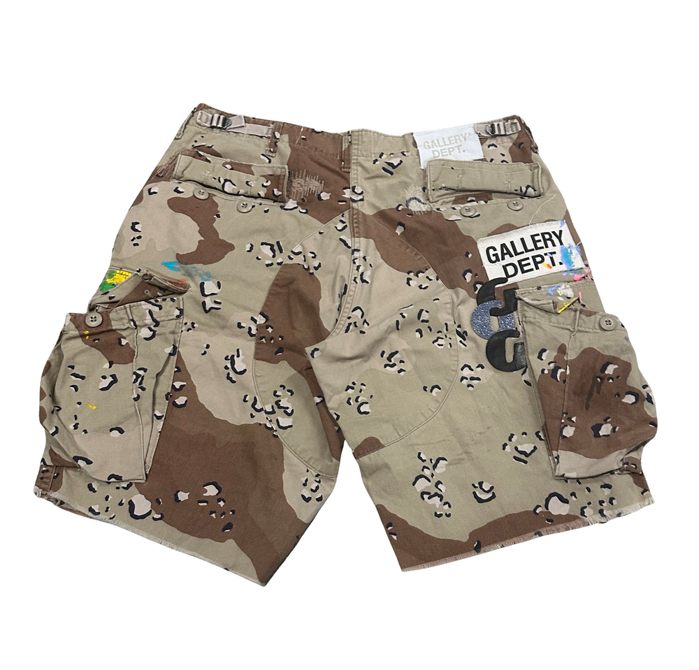 Gallery Dept 'Chocolate Chip Camo' G Patch Paint Custom Cargo Shorts