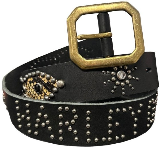 Studded 'Infinity Brown Snakeskin' Harley Davidson Belt