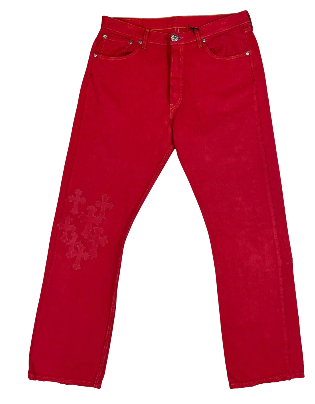 Chrome Hearts '16 Patch' Red Jeans