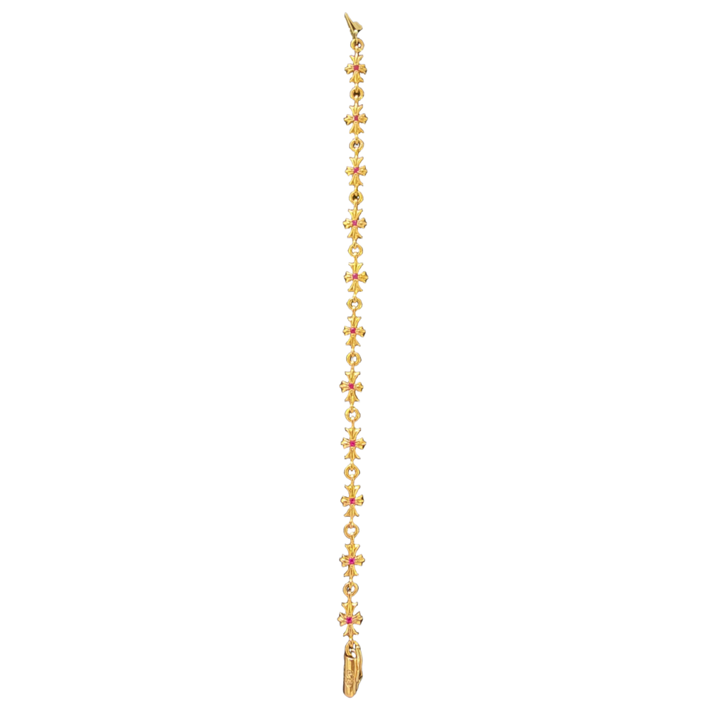 Chrome Hearts '22k Gold' Ruby Emerald Bracelet