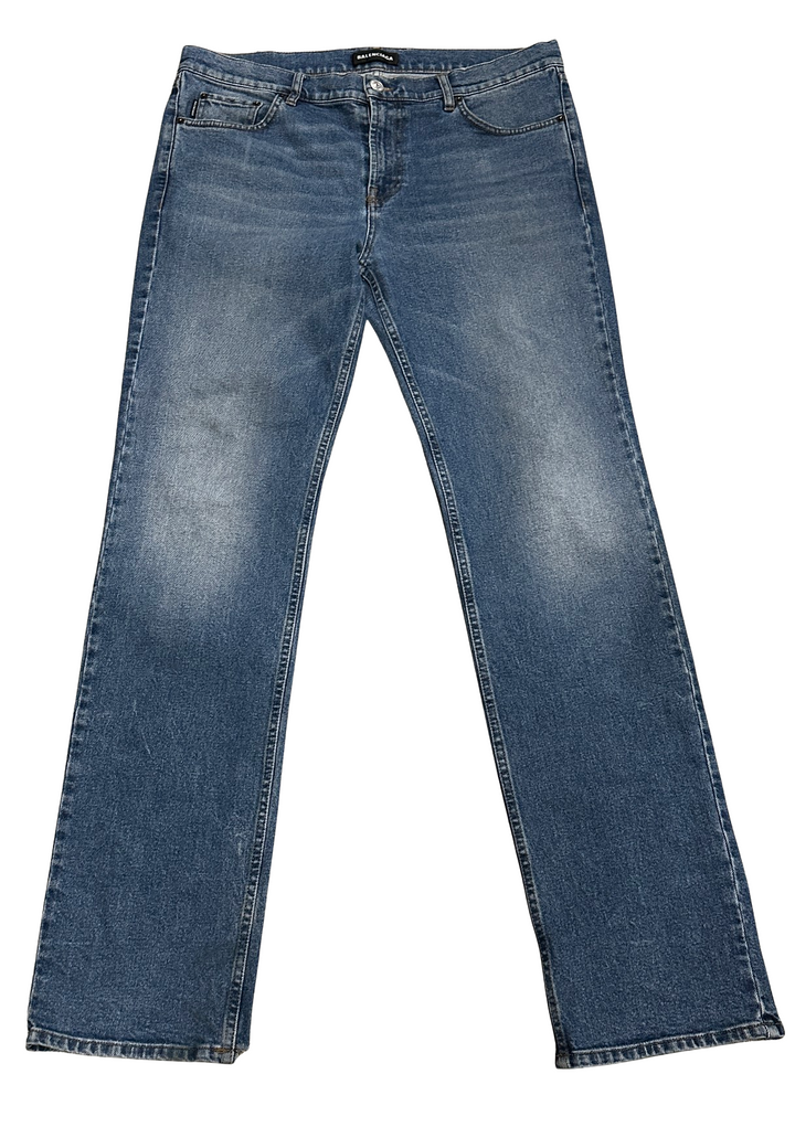 Balenciaga Straight Leg Dark Washed Jeans