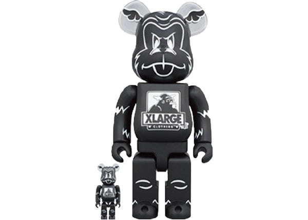 Bearbrick XLARGE x D*Face 100% & 400% Set Black