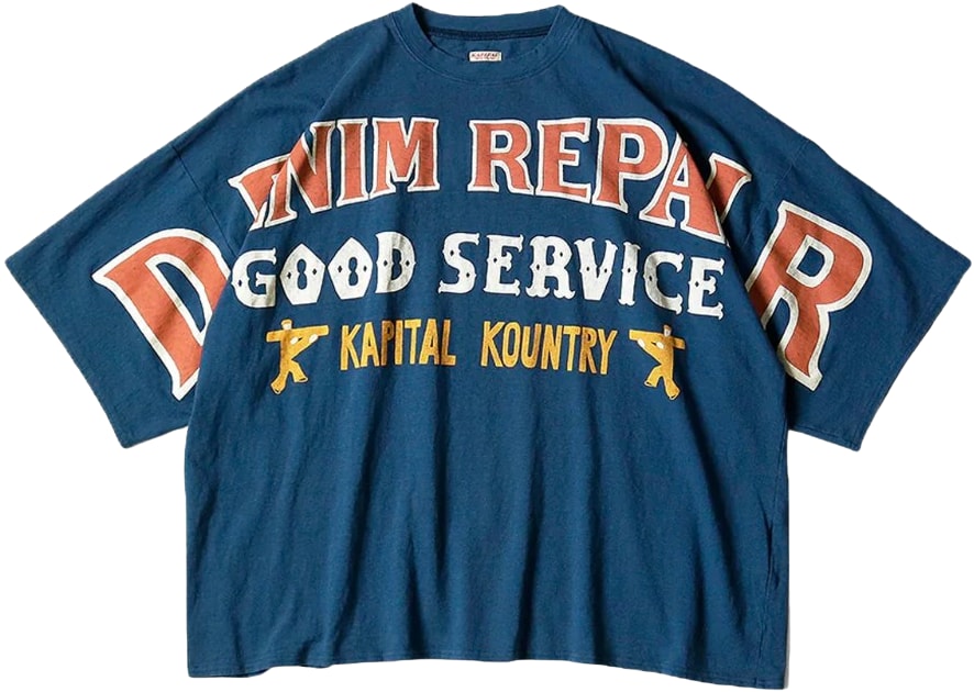 Kapital 'Denim Repair' Blue Jersey Tee
