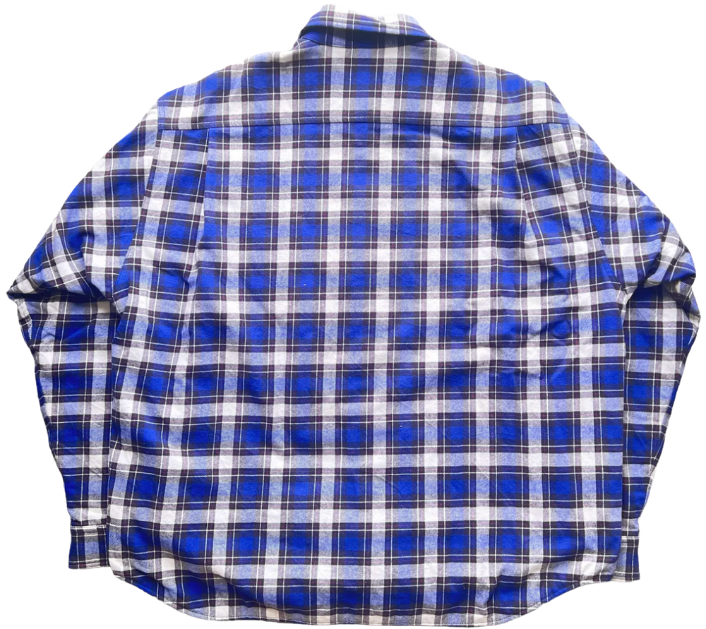Balenciaga 'Padded' Oversized Blue Flannel Shirt Jacket