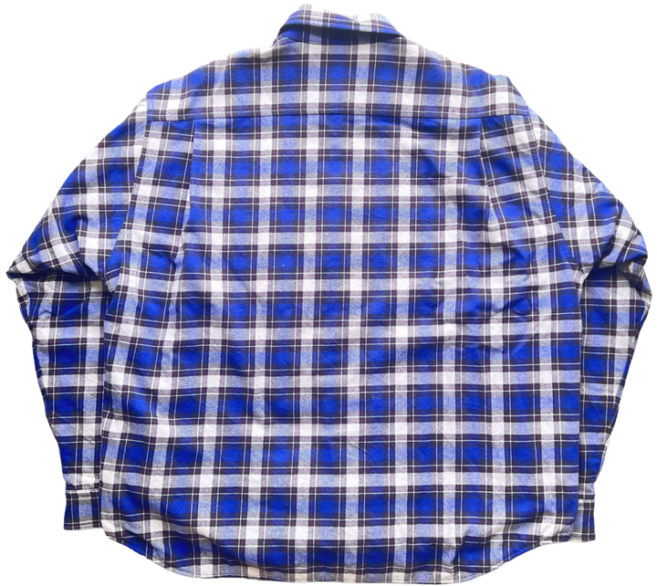 Balenciaga 'Padded' Oversized Blue Flannel Shirt Jacket
