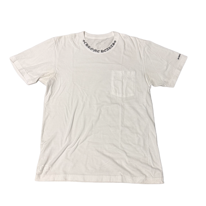 Chrome Hearts 'White' Neck Letters Logo Pocket Tee