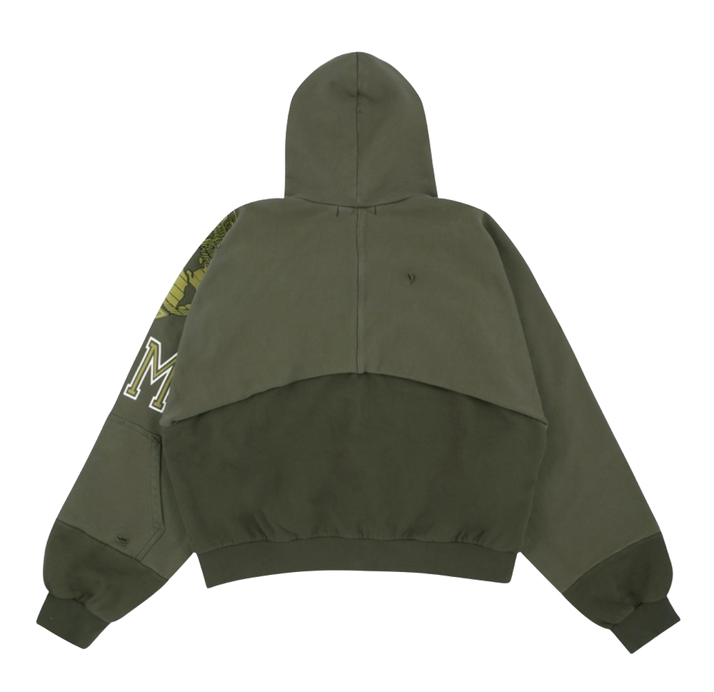 Project G/R Reconstructed Folded 'Khaki' Zip Hoodie