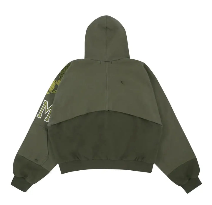 Project G/R Reconstructed Folded 'Khaki' Zip Hoodie