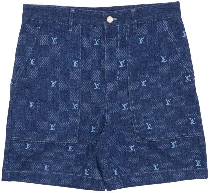 Louis Vuitton "Denim' Embroidered Damier Shorts