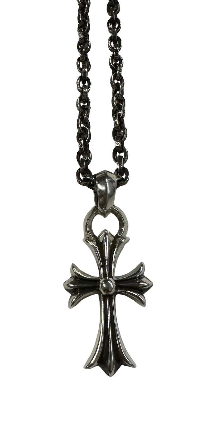 Chrome Hearts 'Cemetery Cross' Pendant 18 in Paper Chain