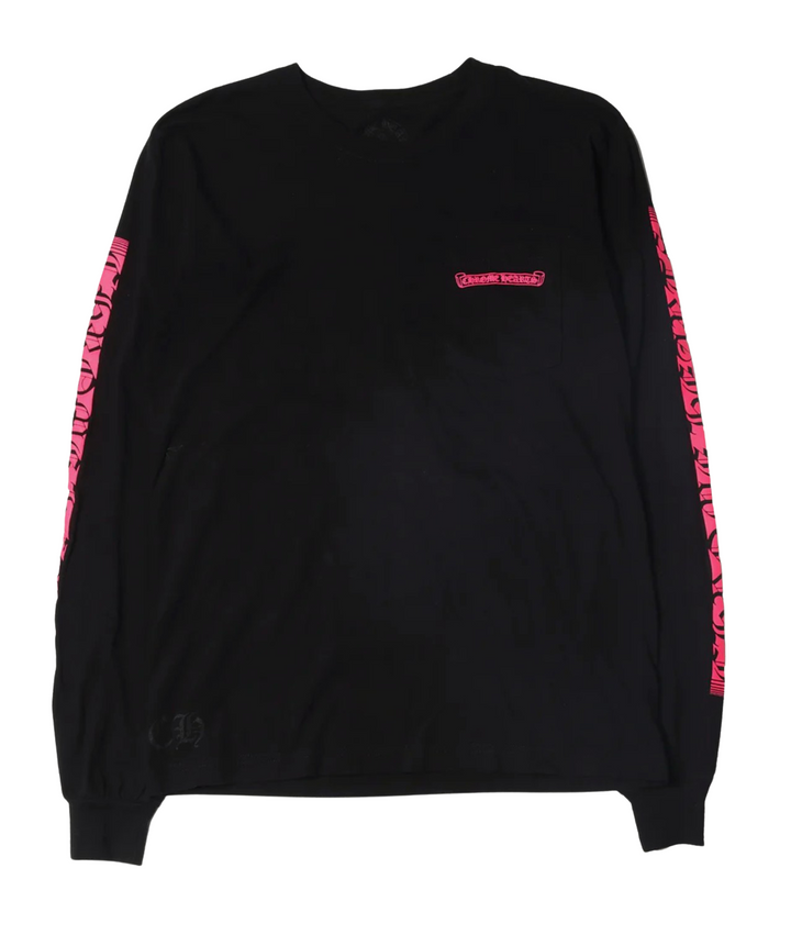 Chrome Hearts 'Pink Logo Sleeve' Black Long Sleeve