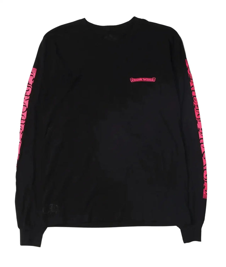 Chrome Hearts 'Pink Logo Sleeve' Black Long Sleeve