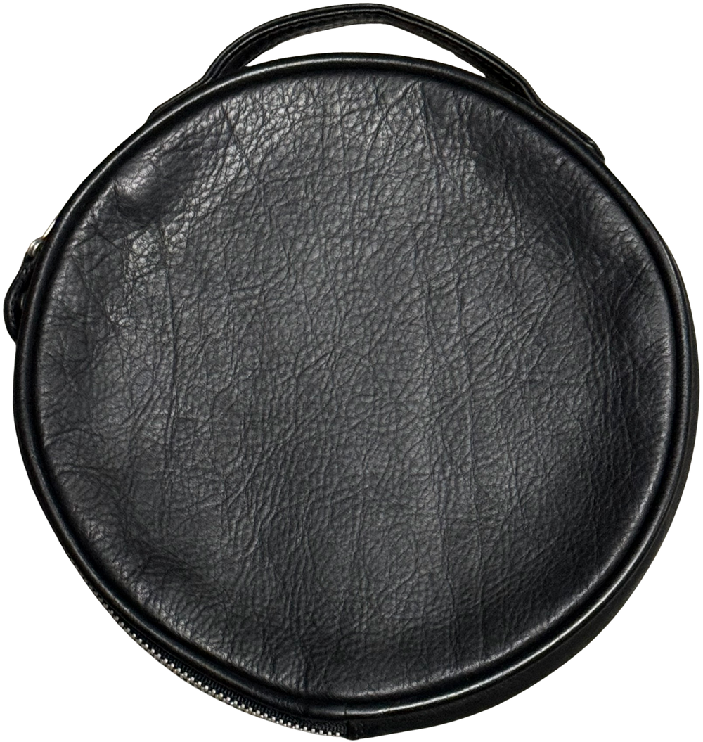 Chrome Hearts 'Black' Fleur De Lis Leather Cable Case