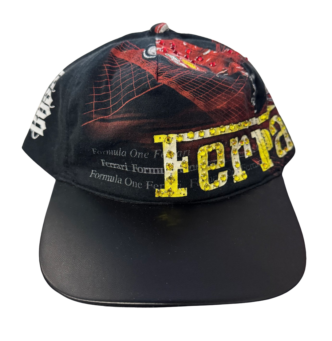 Bossi 'Ferrari' Vintage Rhinstone Snapback Hat