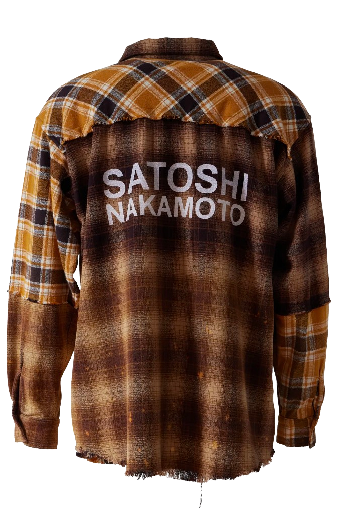 Satoshi Nakamoto 'Patchwork' Logo Brown Flannel