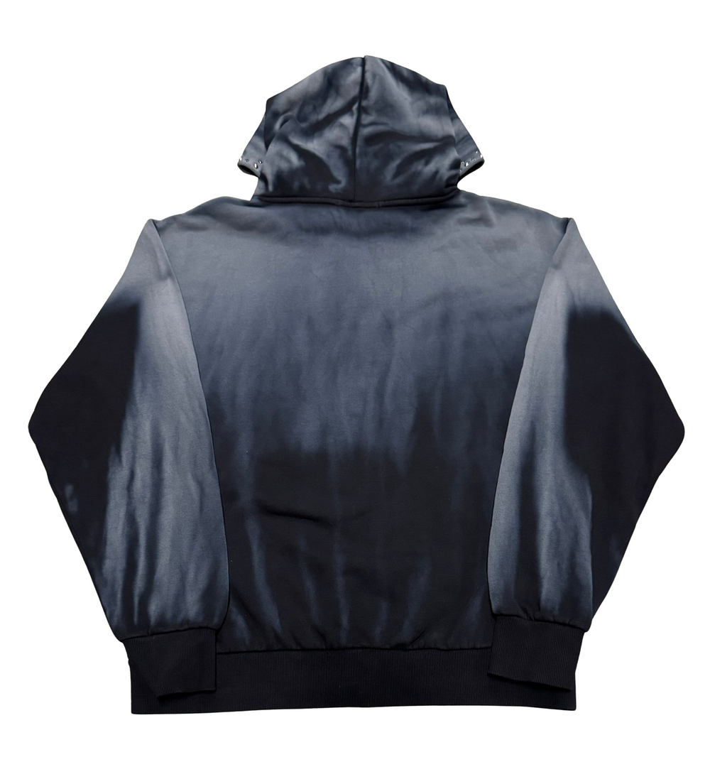 Bossi 'Red Skull' Vintage Rhinestone Zip Up Hoodie