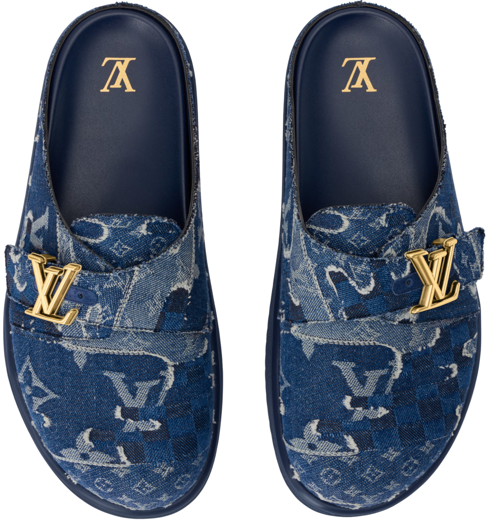 Louis Vuitton 'Navy Boro' Easy Mule Slippers