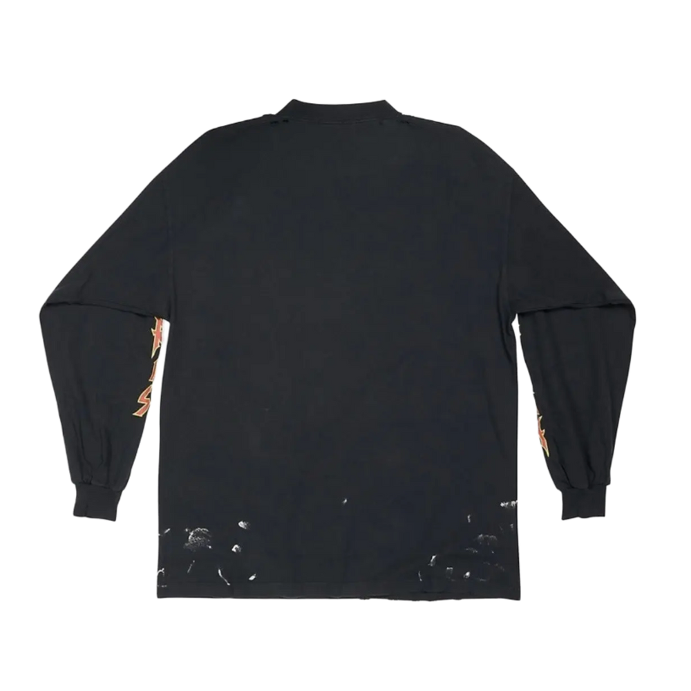 Balenciaga Metal Long Sleeve T-Shirt Oversized Black 'Vintage Jersey'