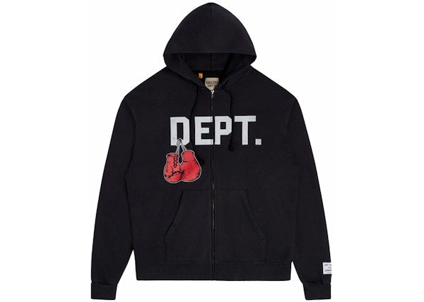 Gallery Dept. 'Boxing Merch' Vintage Black Zip Up Hoodie