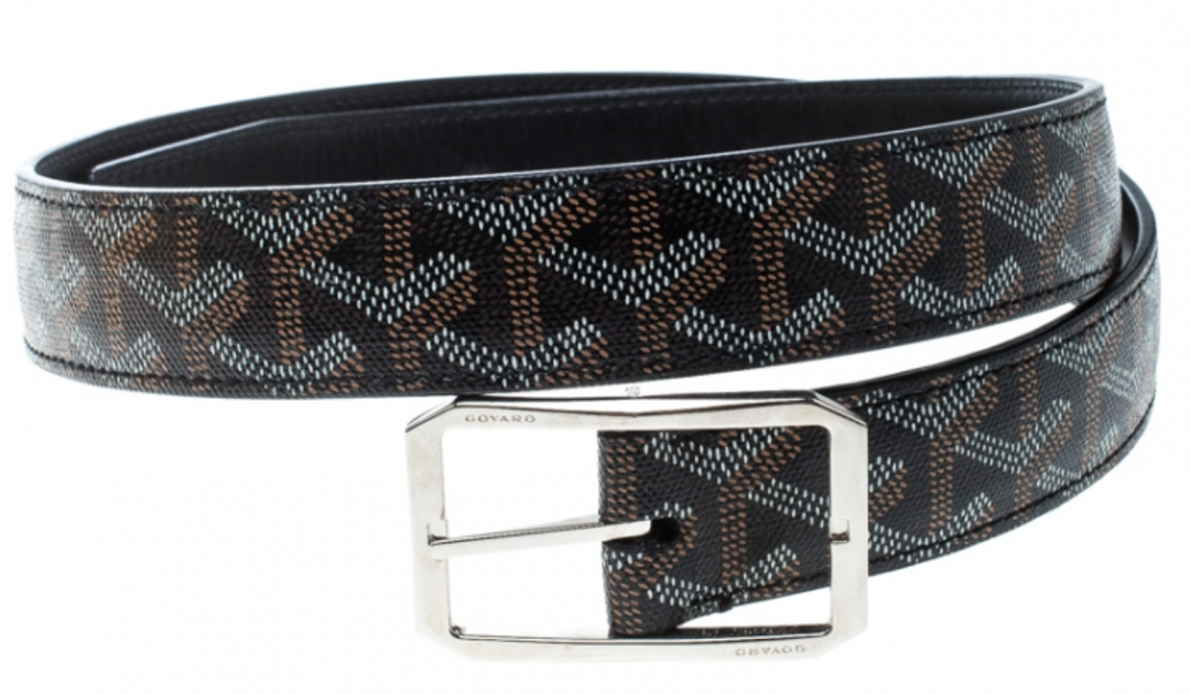 Goyard 'Olympic' Leather Black Reversible Belt