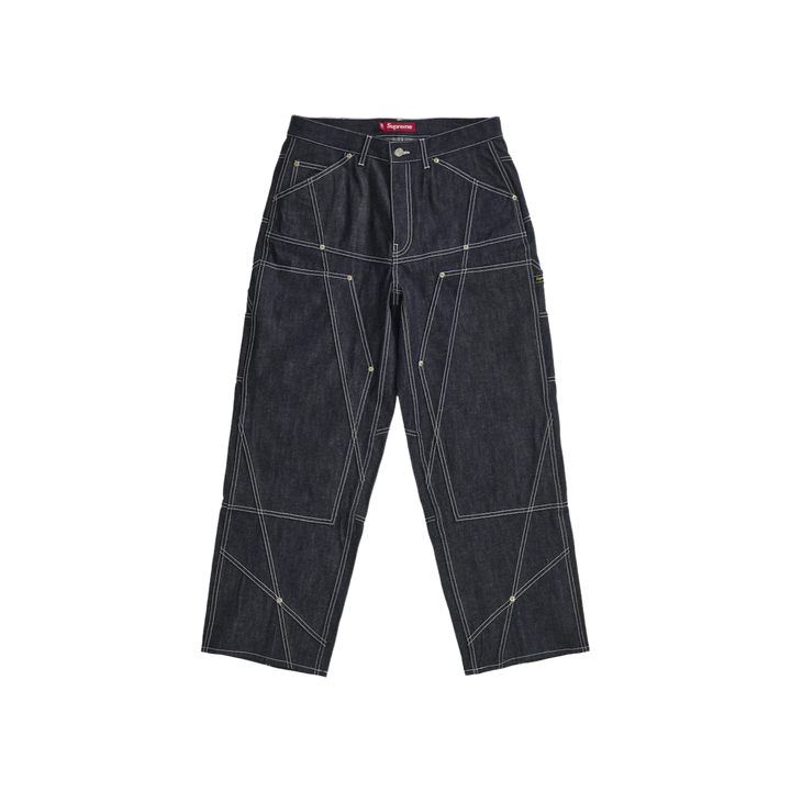 Supreme Contrast Stitch Double Knee Painter Jean Rigid Indigo