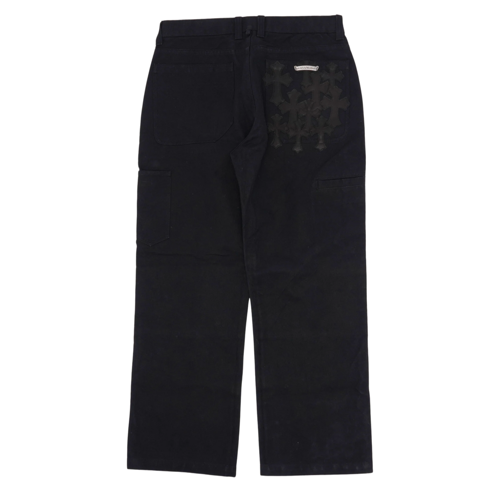 Chrome Hearts '10 Cross Patch' Black Double Knee Carpenter Pants